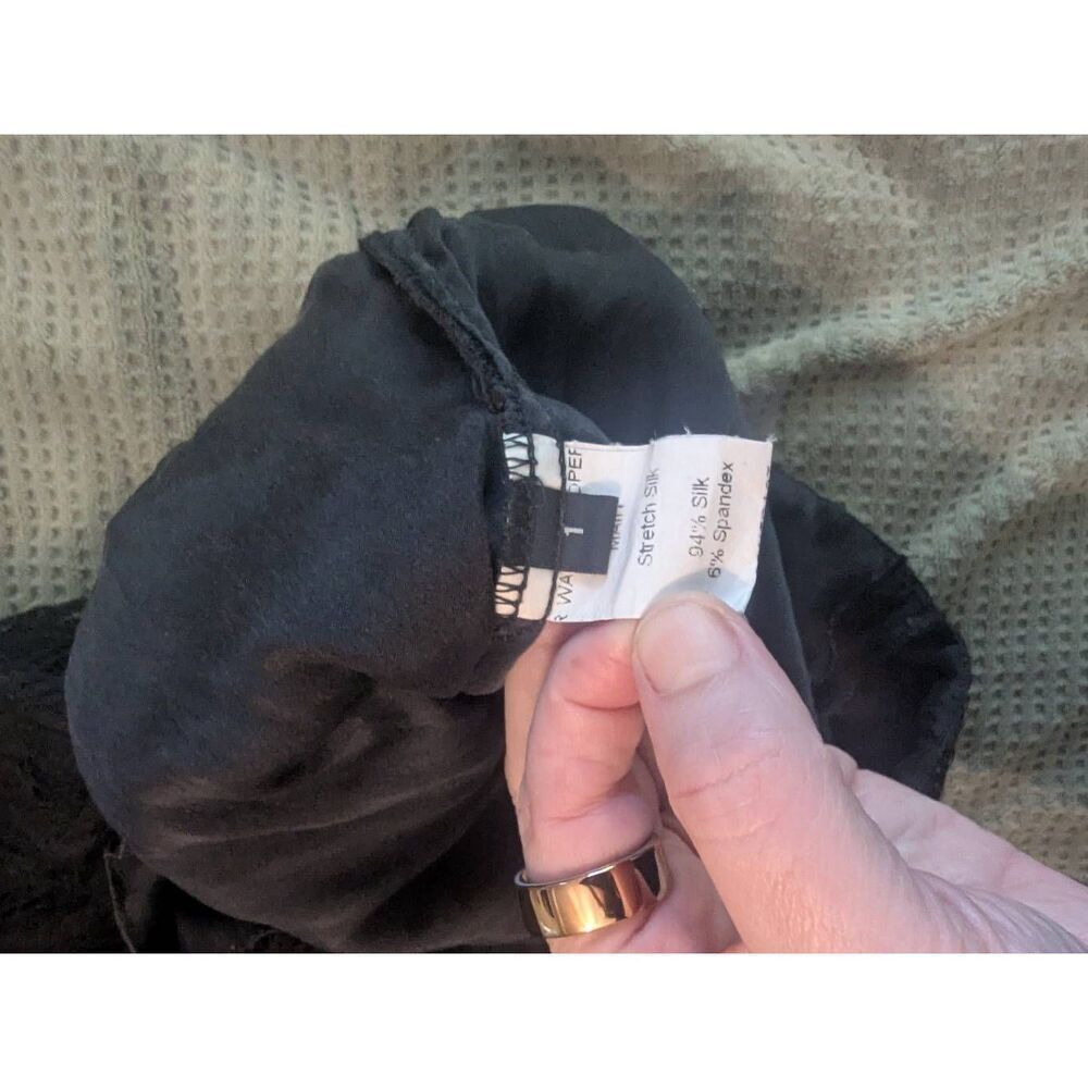 Wayne Cooper Women’s Size 1 small Black Silk Blend Long Sleeve Mini Shift Dress - Picture 6 of 8